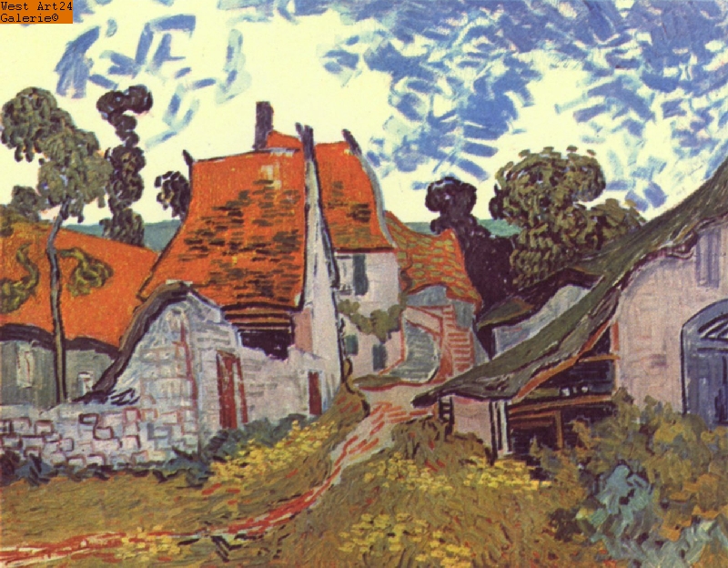 Straße in Auvers nach van Gogh Gemäldeimitation